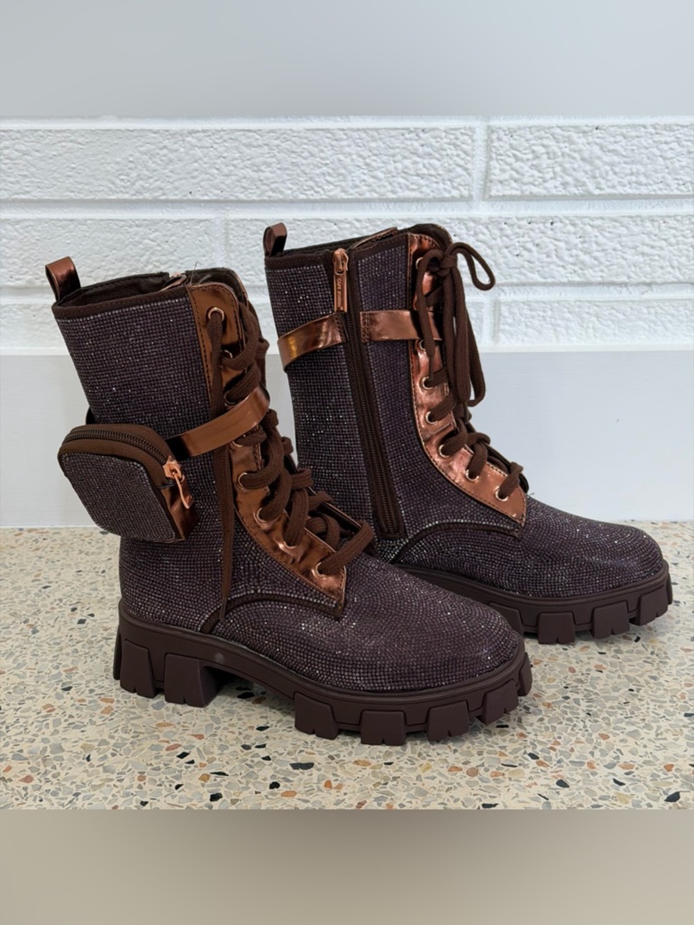 Brown Billionaire Bling Boot